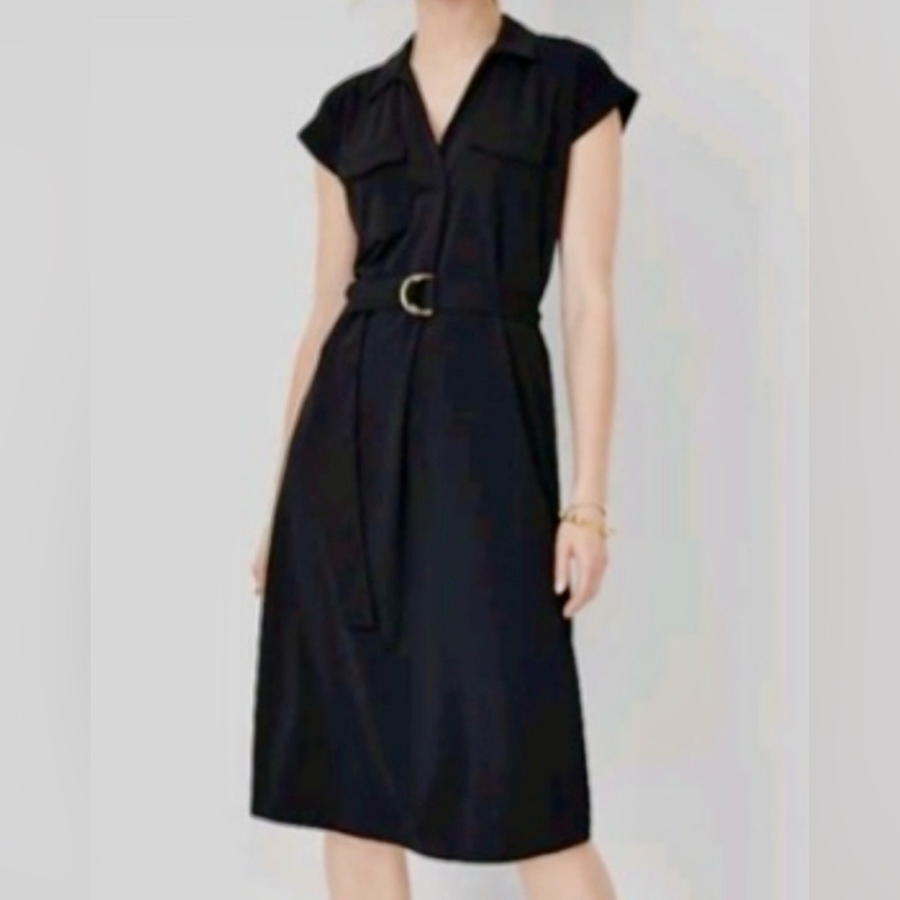 Ann Taylor Women's Cap Sleeve Pocket Shirtdress